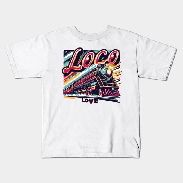 Train Vintage, Loco Love Kids T-Shirt by Vehicles-Art